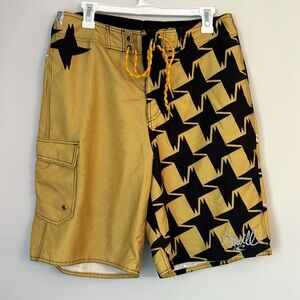 O'Neill Black Patterned Board Shorts Size 32